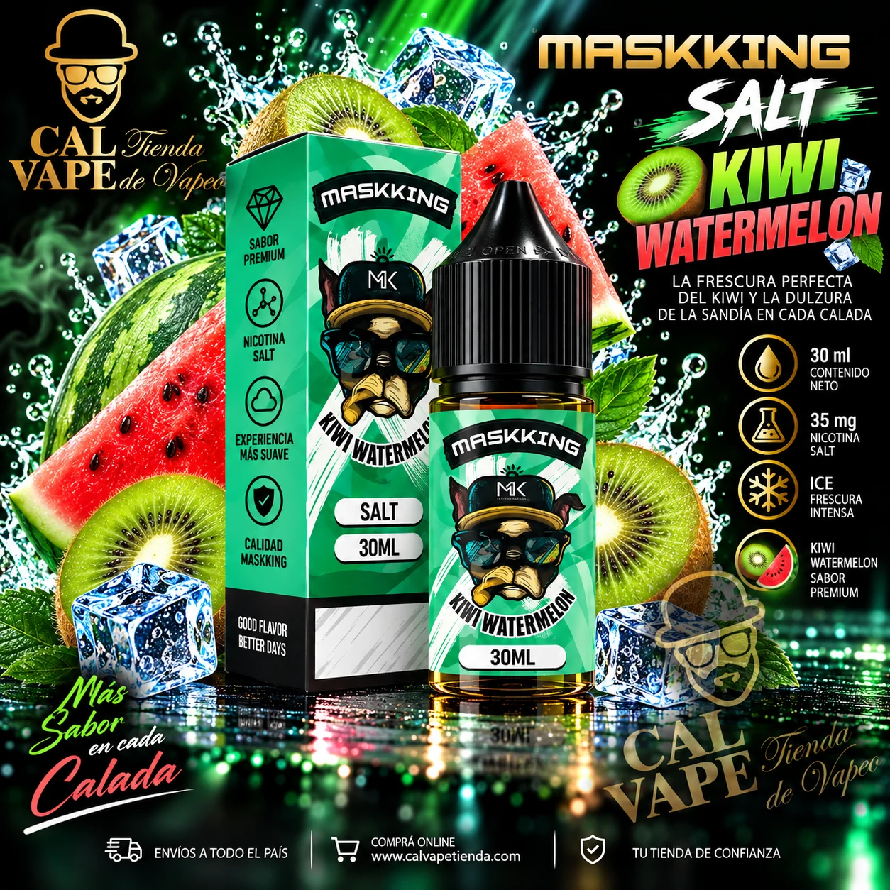 Maskking_Salt_Kiwi_Watermelon_30ml_35mg MASKKING SALT - KIWI WATERMELON 30ml 35mg - Imagen 1