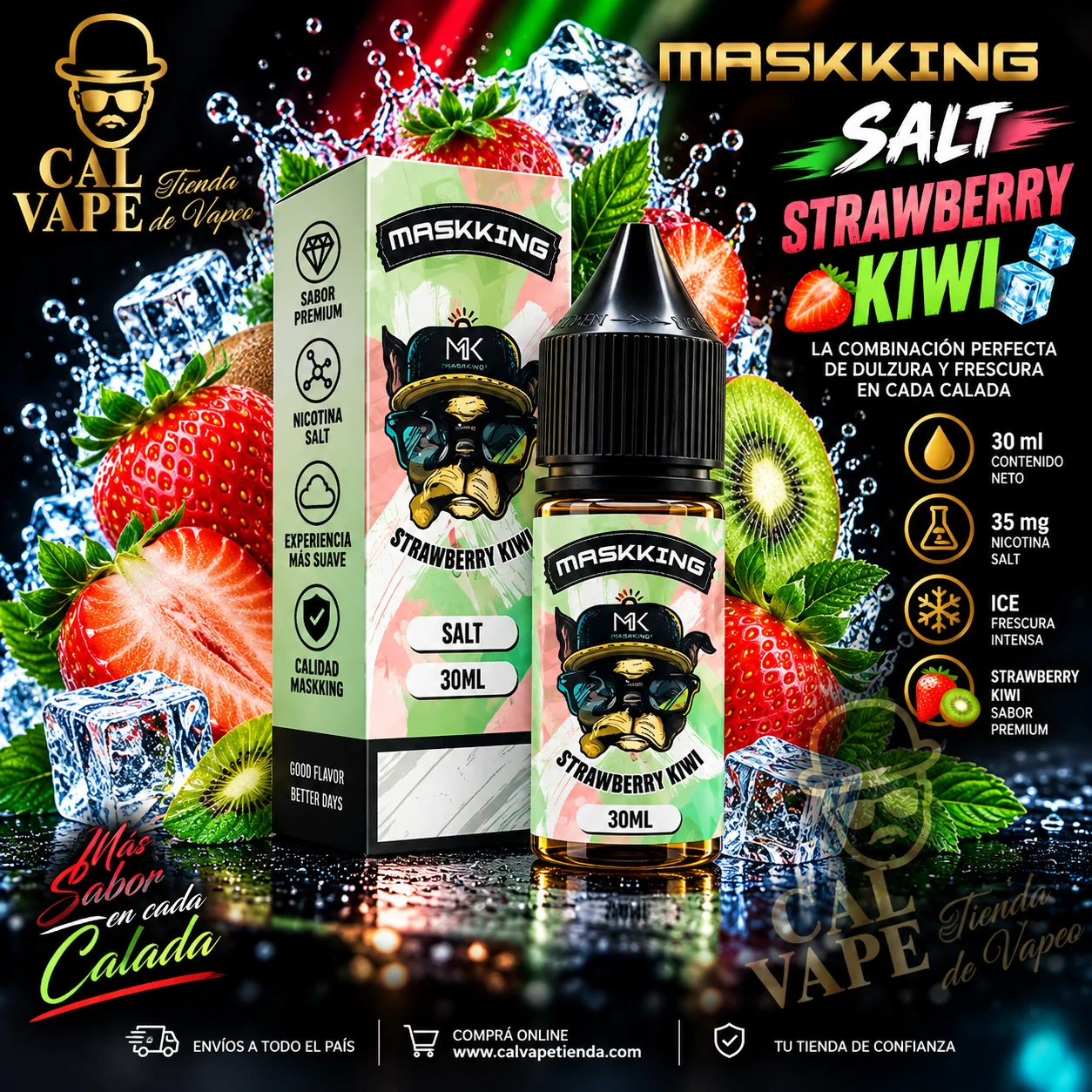 Maskking_Salt_Strawberry_Kiwi_30ml_35mg MASKKING SALT - STRAWBERRY KIWI 30ml 35mg - Imagen 1