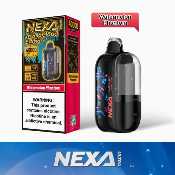 Vape desechable NEXA ULTRA Edición INVISIBLE ! 40.000 puffs - WATERMELON PHANTOM