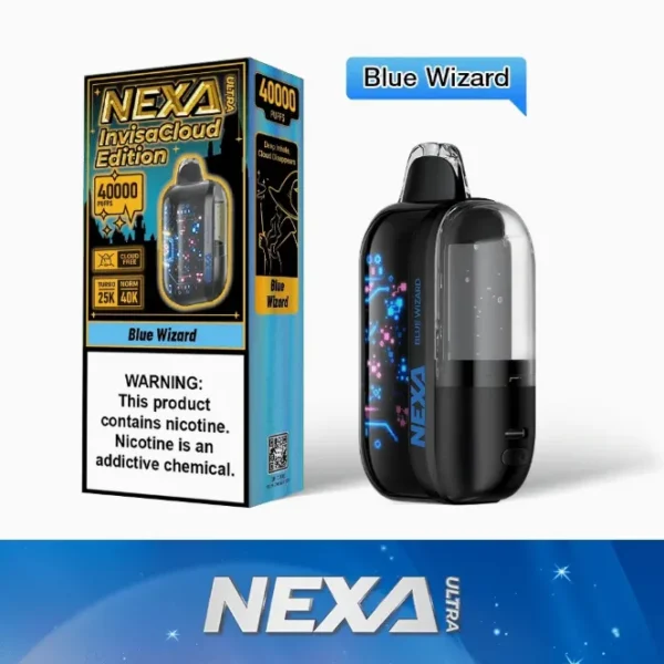 Vape desechable NEXA ULTRA Edición INVISIBLE ! 40.000 puffs - BLUE WIZARD