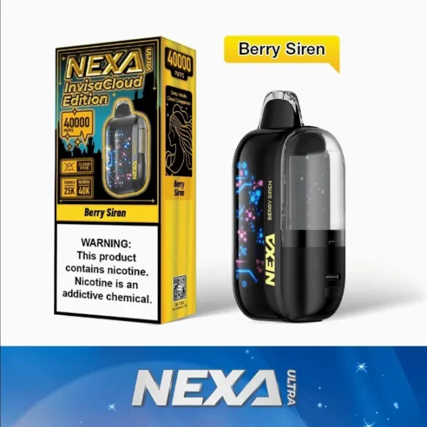 Vape desechable NEXA ULTRA Edición INVISIBLE ! 40.000 puffs - BERRY SIREN