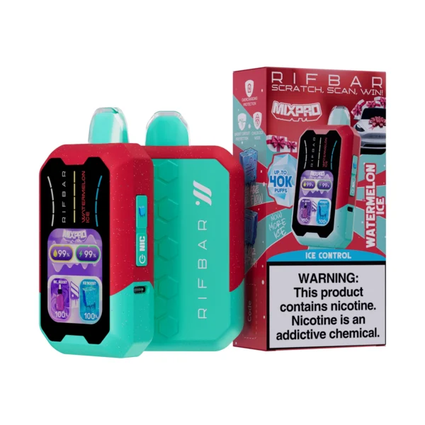 VAPE DESECHABLE - RIFBAR MIX-PRO 40.000 PUFFS "Nic y Frío Regulables" - WATERMELON ICE