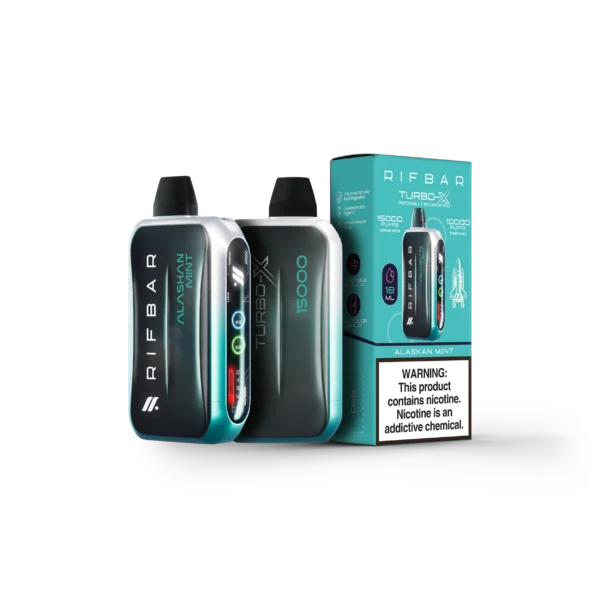 VAPE DESECHABLE - RIFBAR TURBO-X 15.000 PUFFS - ALASKAN MINT