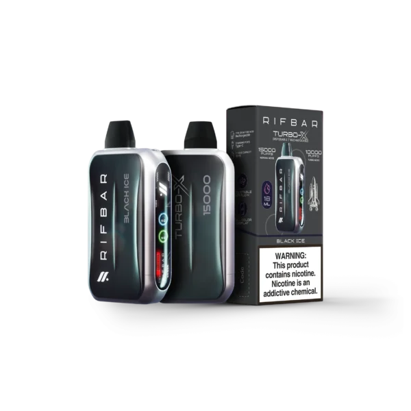 VAPE DESECHABLE - RIFBAR TURBO-X 15.000 PUFFS - BLACK ICE