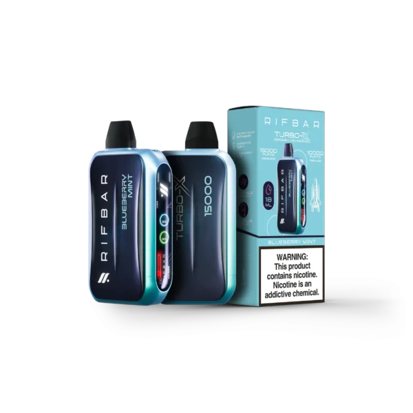 VAPE DESECHABLE - RIFBAR TURBO-X 15.000 PUFFS - BLUEBERRY MINT