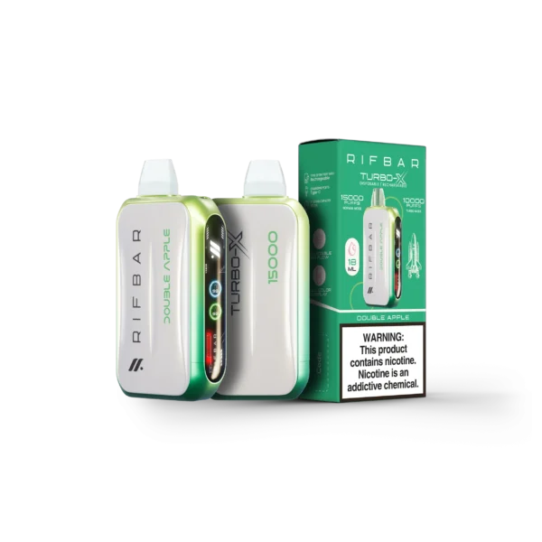 VAPE DESECHABLE - RIFBAR TURBO-X 15.000 PUFFS - DOUBLE APPLE