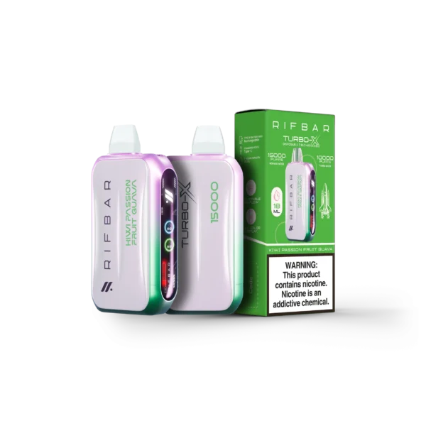 VAPE DESECHABLE - RIFBAR TURBO-X 15.000 PUFFS - KIWI PASSION FRUIT GUAVA