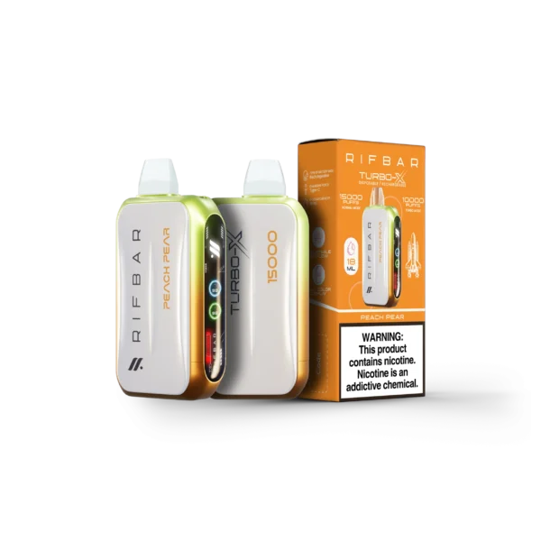VAPE DESECHABLE - RIFBAR TURBO-X 15.000 PUFFS - PEACH PEAR