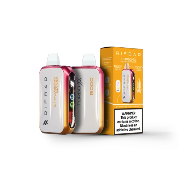VAPE DESECHABLE - RIFBAR TURBO-X 15.000 PUFFS - STRAWBERRY MANGO