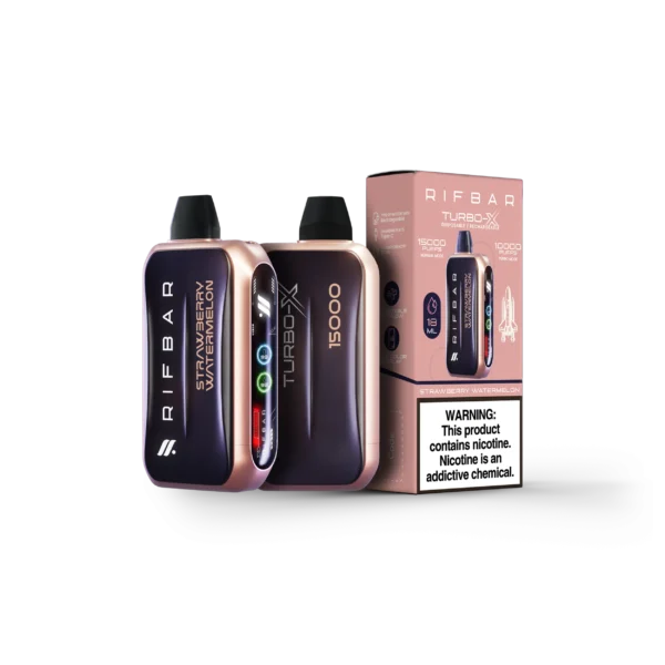 VAPE DESECHABLE - RIFBAR TURBO-X 15.000 PUFFS - STRAWBERRY WATERMELON