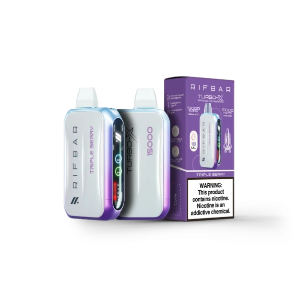 VAPE DESECHABLE - RIFBAR TURBO-X 15.000 PUFFS - TRIPLE BERRY