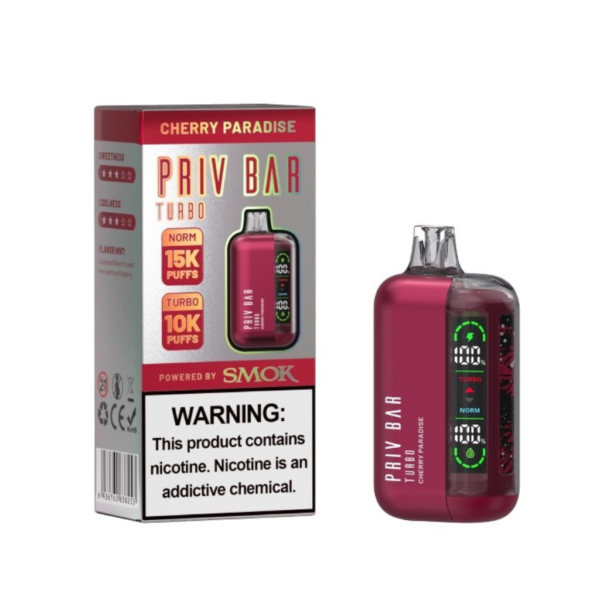 Vape desechable SMOK PRIV BAR TURBO 15K - CHERRY PARADISE