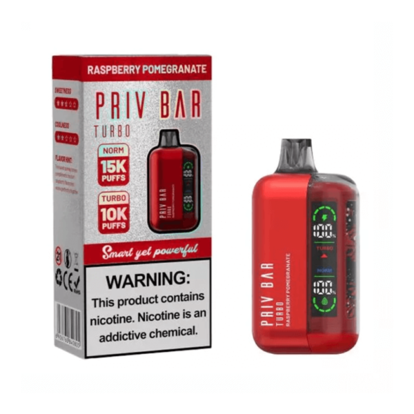 Vape desechable SMOK PRIV BAR TURBO 15K - RASPBERRY POMEGRANATE