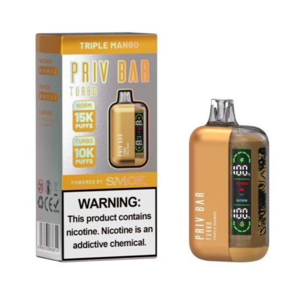 Vape desechable SMOK PRIV BAR TURBO 15K - TRIPLE MANGO