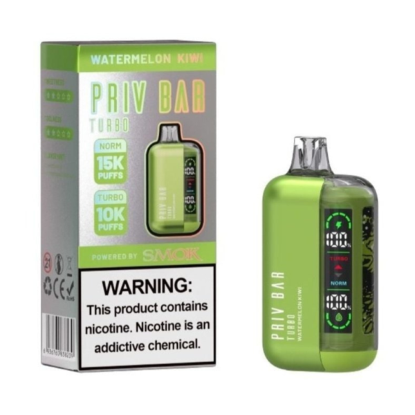 Vape desechable SMOK PRIV BAR TURBO 15K - WATERMELON KIWI
