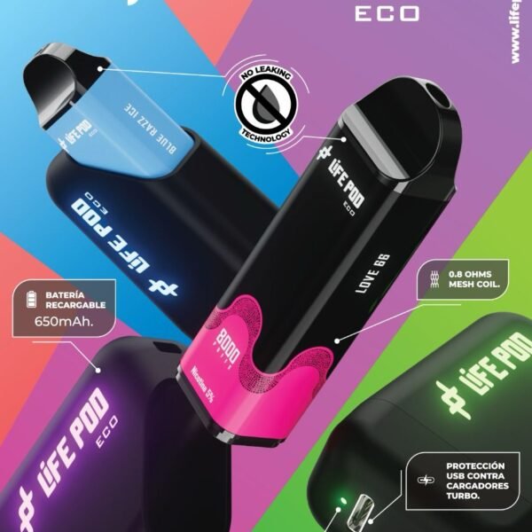 LIFE POD ECO I - CARTUCHO DE RECAMBIO 8.000+ PUFF 15ML 5% (ECO PRO)