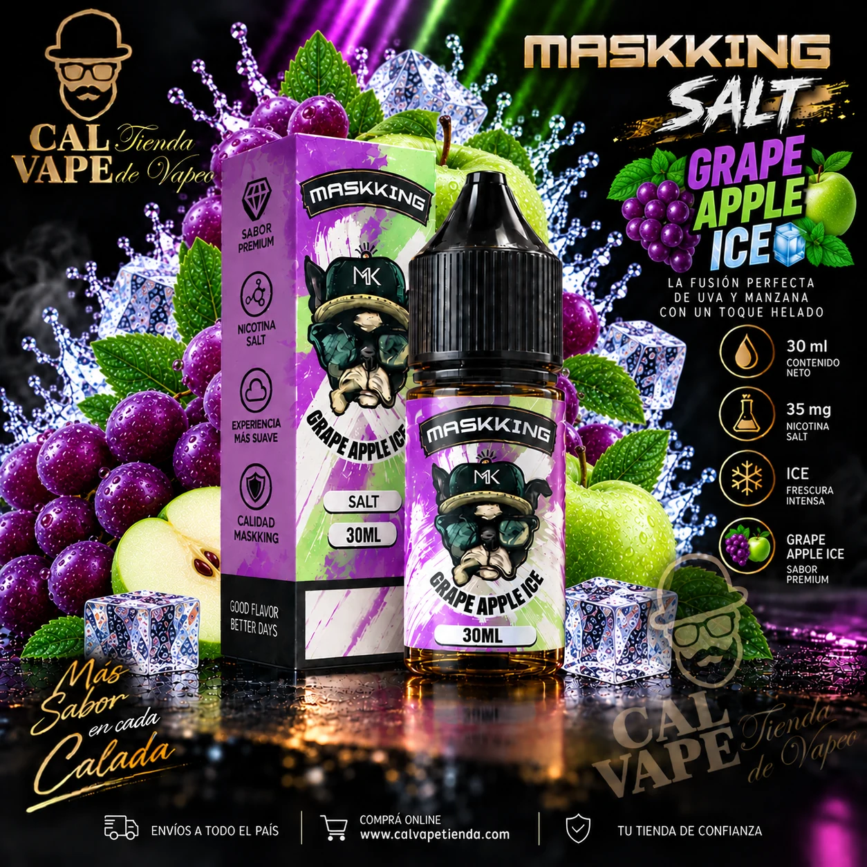 Maskking_Salt_Grape_Apple_Ice_30ml MASKKING SALT - GRAPE APPLE ICE 30ml 35mg - Imagen 1