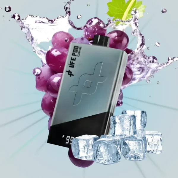 VAPE DESECHABLE LIFE POD ONE +40.000 puffs - "GRAPE ICE TITANIUM"