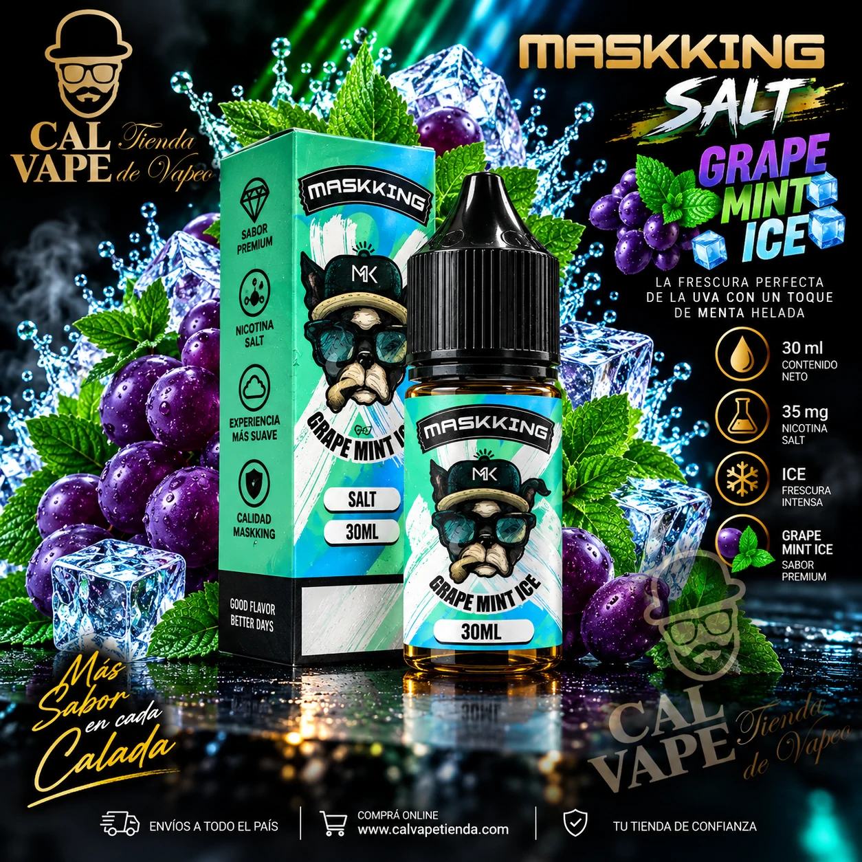 Maskking_Salt_Grape_Mint_Ice_30ml MASKKING SALT - GRAPE MINT ICE 30ml 35mg - Imagen 1