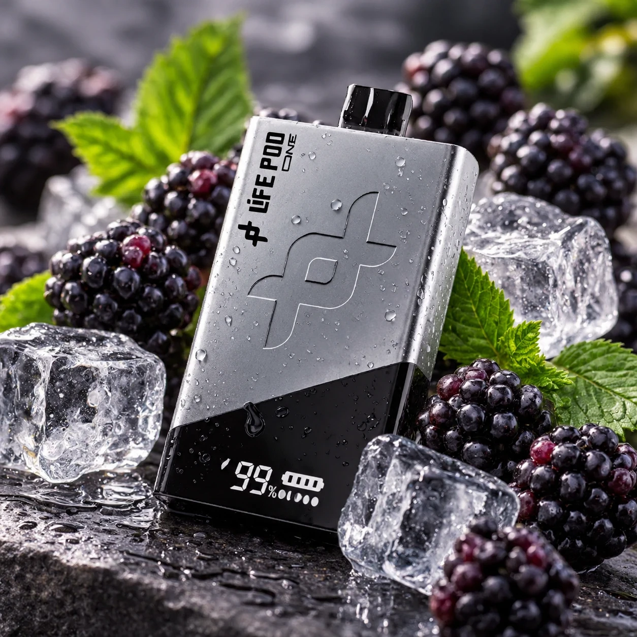 LIFE_POD_ONE_BLACKBERRY_HALS_1254x1254 VAPE DESECHABLE LIFE POD ONE +40.000 puffs - "BLACKBERRY HALS" - Imagen 1