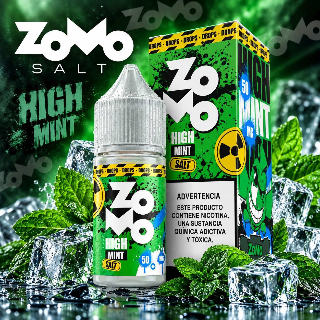 ZOMO_SALT_HIGH_MINT_DROPS_30ml_50mg ZOMO SALT - "HIGH MINT" LINEA DROPS / 30ml 50mg - Imagen 1