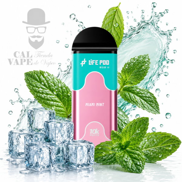 LIFE POD ECO II - CARTUCHO DE RECAMBIO 10000+ PUFF - 20ML 5% - MIAMI MINT