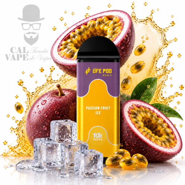 LIFE POD ECO II - CARTUCHO DE RECAMBIO 10000+ PUFF - 20ML 5% - PASSION FRUIT ICE