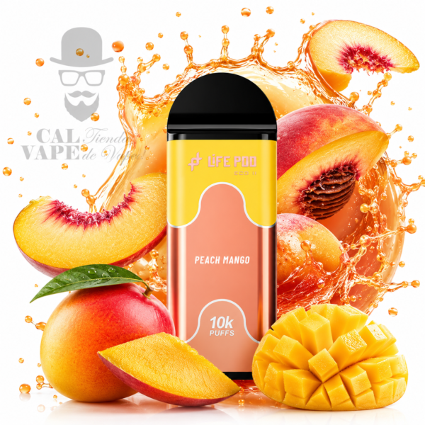 LIFE POD ECO II - CARTUCHO DE RECAMBIO 10000+ PUFF - 20ML 5% - PEACH MANGO