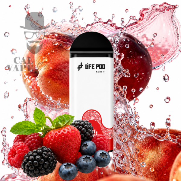 LIFE POD ECO II - CARTUCHO DE RECAMBIO 10000+ PUFF - 20ML 5% - WHITE PEACH BERRY