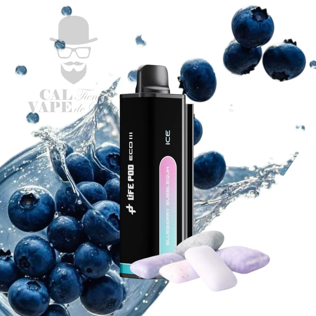 LIFE POD ECO III – CARTUCHO DE RECAMBIO 20000+ PUFFS 35ML 5% – BLUEBERRY BUBBLEGUM