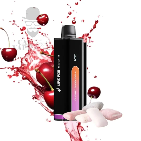 LIFE POD ECO III - CARTUCHO DE RECAMBIO 20000+ PUFFS 28ML 5% - CHERRY BUBBLEGUM