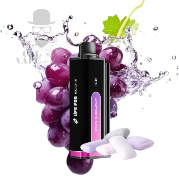 LIFE POD ECO III - CARTUCHO DE RECAMBIO 20000+ PUFFS 28ML 5% - GRAPE BUBBLEGUM