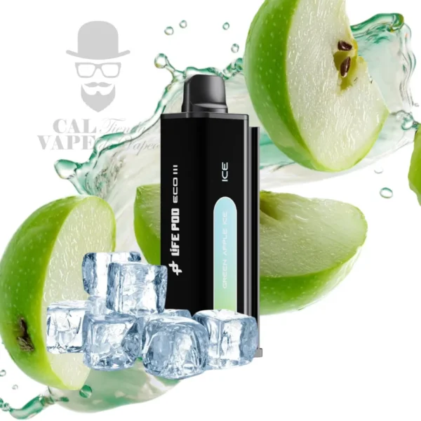LIFE POD ECO III - CARTUCHO DE RECAMBIO 20000+ PUFFS 28ML 5% - GREEN APPLE ICE