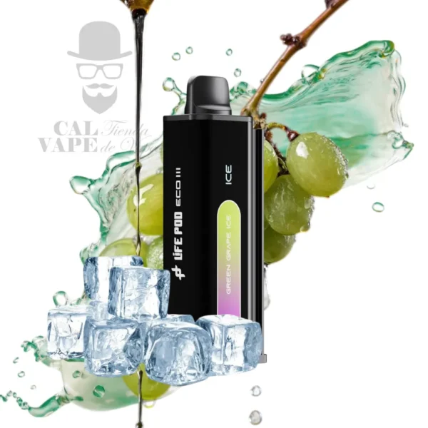 LIFE POD ECO III - CARTUCHO DE RECAMBIO 20000+ PUFFS 28ML 5% - GREEN GRAPE ICE