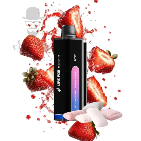 LIFE POD ECO III - CARTUCHO DE RECAMBIO 20000+ PUFFS 28ML 5% - STRAWBERRY BUBBLEGUM
