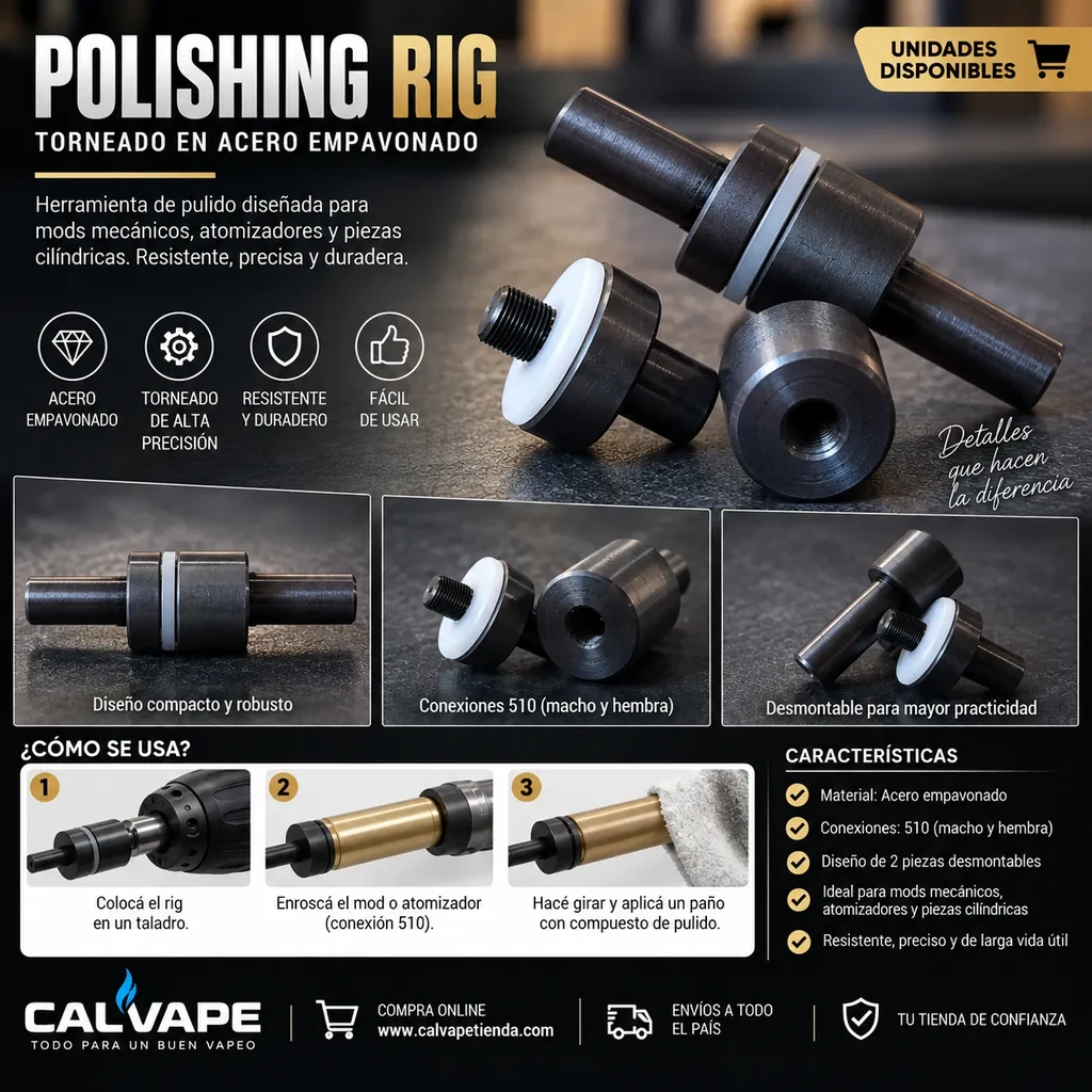 HERRAMIENTA PULIDOR POLISHING RIG – TORNEADO EN ACERO EMPAVONADO