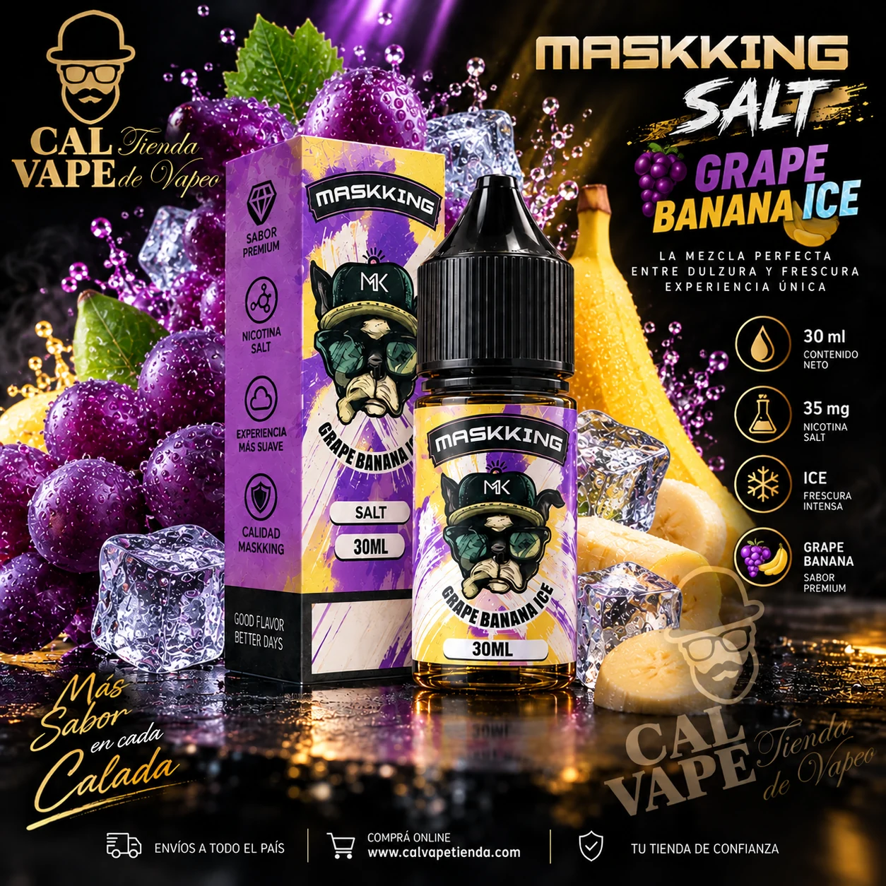 MASKKING SALT – GRAPE BANANA ICE 30ml 35mg