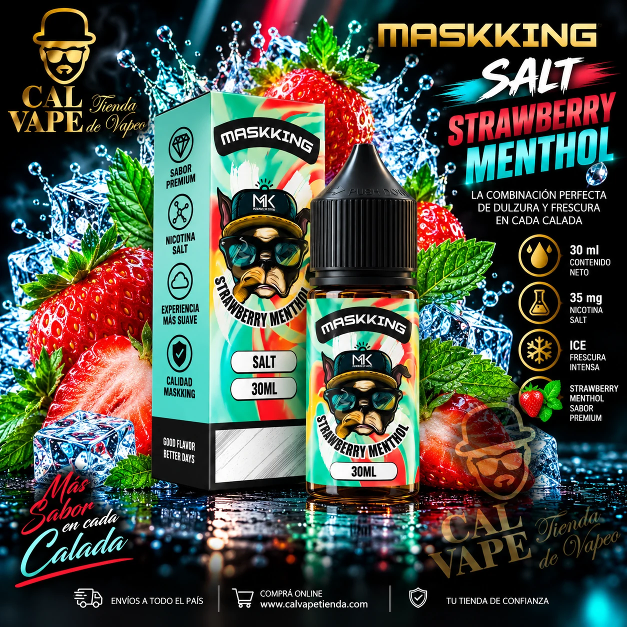 MASKKING SALT – STRAWBERRY MENTHOL ICE 30ml 35mg